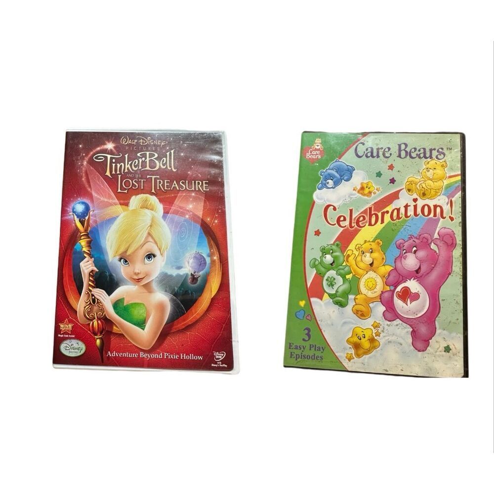 Vintage Care Bears and TinkerBell DVDs